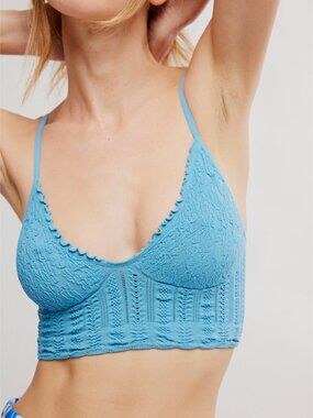 🆕 FREE PEOPLE Heirloom Seamless Bralette / Blissful Blue
